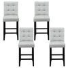 Artiss 4x Bar Stools Kitchen Dining Chairs Counter Fabric Stool Wooden Ada Grey