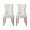 1 Set of 2 Artiss Dining Chairs Beige Velvet