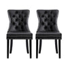 1 Set of 2 Artiss Dining Chairs Black Leather
