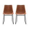Artiss 2x Dining Chairs Retro PU Leather Kitchen Lounge Cafe Accent Chair Brown