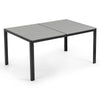 Fortia Outdoor Dining Table 150x90x72cm – Black/Light Grey Polywood & Steel Frame
