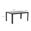 Fortia Outdoor Dining Table 150x90x72cm – Black/Light Grey Polywood & Steel Frame