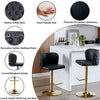 Jalan Adjustable Swivel Bar Stools – Black PU Leather, 64-84cm