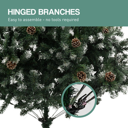 2.4m Pre Lit LED Christmas Tree with Pine Cones