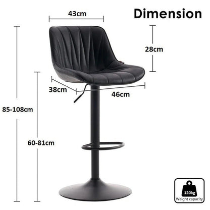 Celeste Diamond Bar Stools – Black & Gold, Set of 2