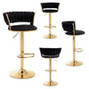 Kathmandu Velvet Bar Stools – Ivory & Gold, 2 Pack