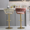 Koala Velvet Bar Stools – Ivory & Gold, 2 Pack