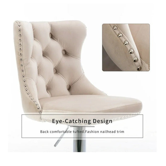 Champ Velvet Adjustable Bar Stools – Set of 2