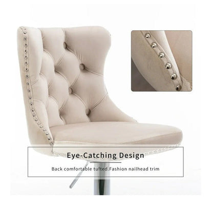 Champ Velvet Adjustable Bar Stools – Set of 2