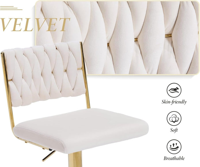 Damak Velvet Adjustable Bar Stools – Set of 2