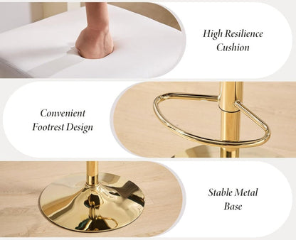 Damak Velvet Adjustable Bar Stools – Set of 2