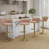 2x Dolpa Velvet Adjustable Bar Stools – Coffee/Gold