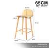 La Bella Elise Ash Wood Bar Stools – Set of 2, 65cm