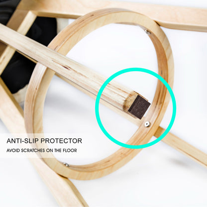 Sunset 2-Piece Wooden Bar Stools – Black PVC Leather, 72cm