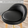 Sunset 2-Piece Wooden Bar Stools – Black PVC Leather, 72cm