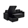 Multifunctional Sofa Bed Fabric Upholstery Chaise Section Comfy Cushions Armrests