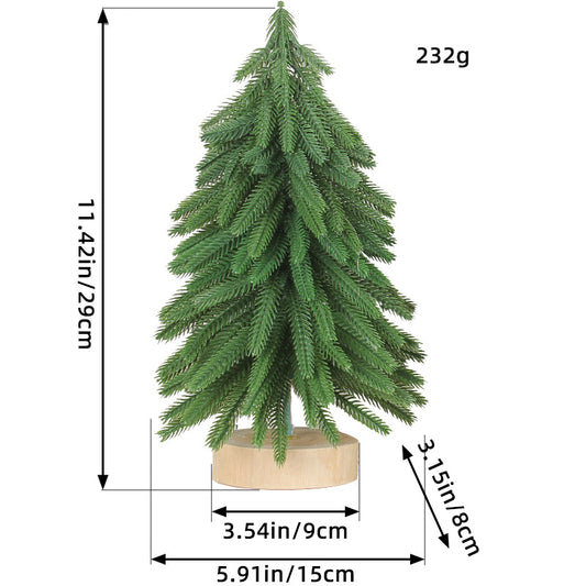 29cm Tabletop Artificial Pine Christmas Tree with Wooden Base