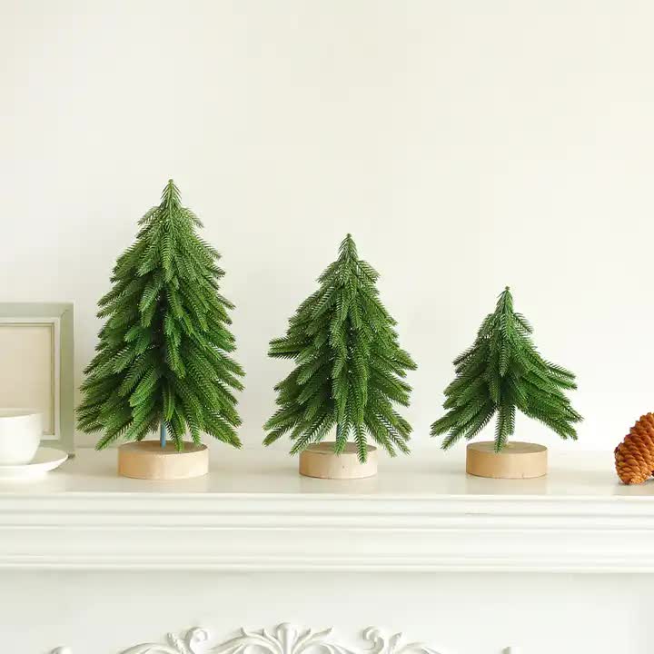 29cm Tabletop Artificial Pine Christmas Tree with Wooden Base