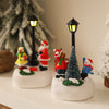 Light-Up Christmas Village Scene Figurine with LED Lamppost - Festive Tabletop Holiday Decoration(Snowman Style)