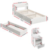 SereneAura Bedroom Set – Bed Frame + Bedside Drawer