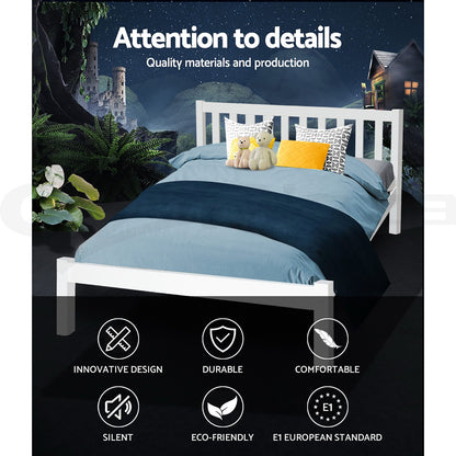 Sophie Queen Bed Frame – White Pine