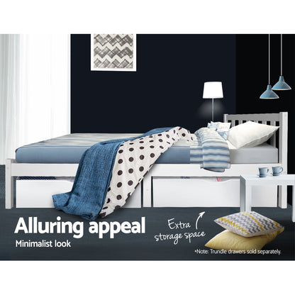 Sunset Single Wooden Bed Frame – White