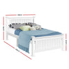 Remi King Single Wooden Bed Frame – White