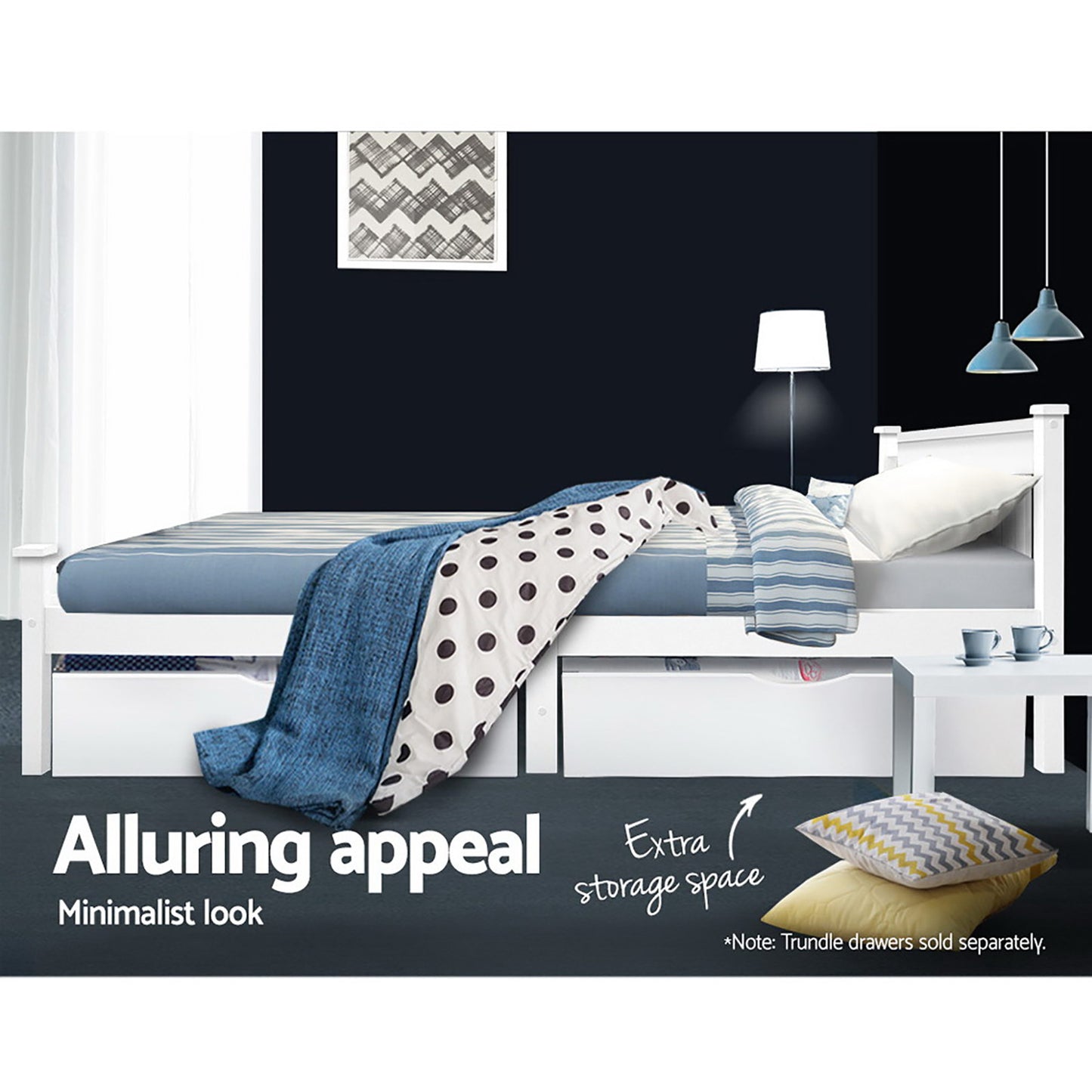 Ridge Single Wooden Bed Frame – White