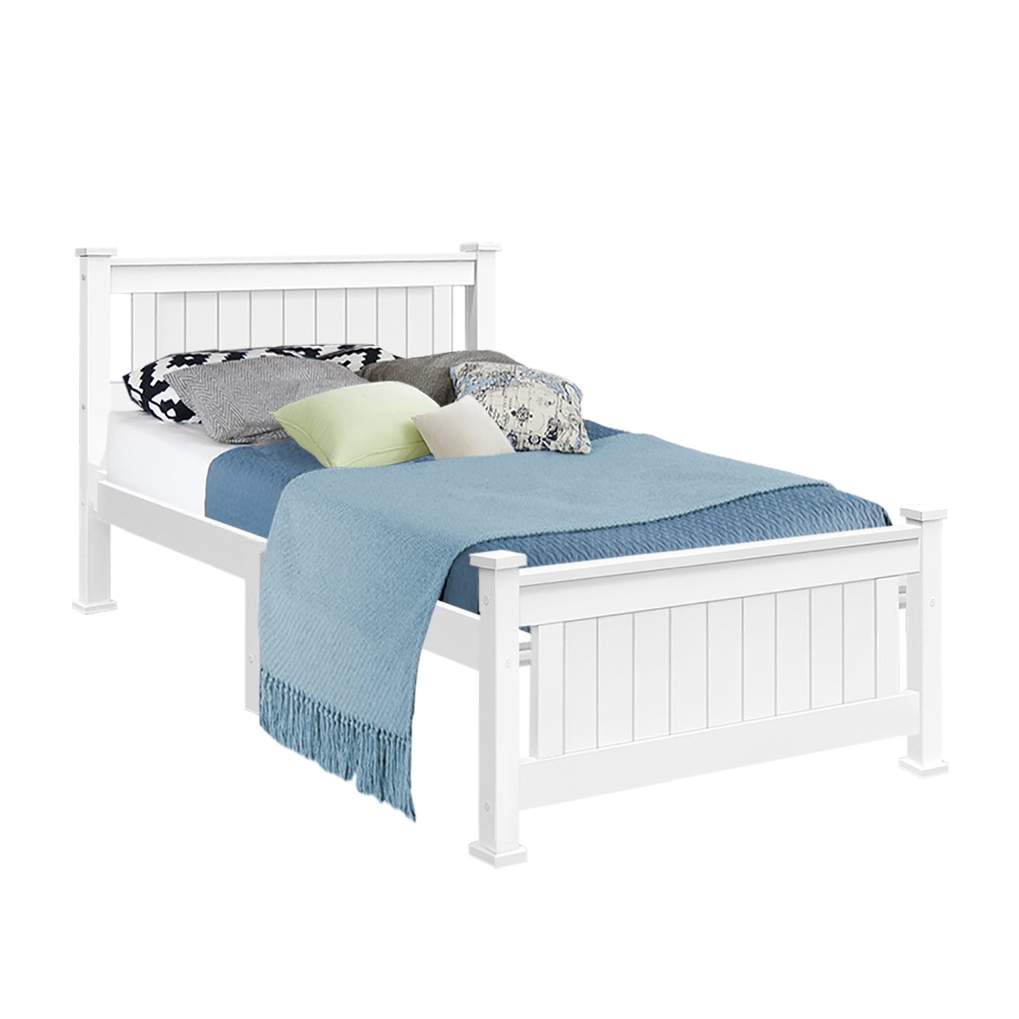 Ridge Single Wooden Bed Frame – White