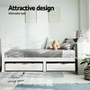 Rio Single Wooden Bed Frame with Storage – White