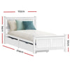 Rio Single Wooden Bed Frame with Storage – White