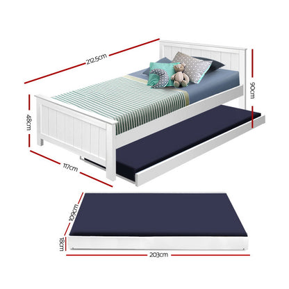 Tayla King Single Wooden Daybed – White