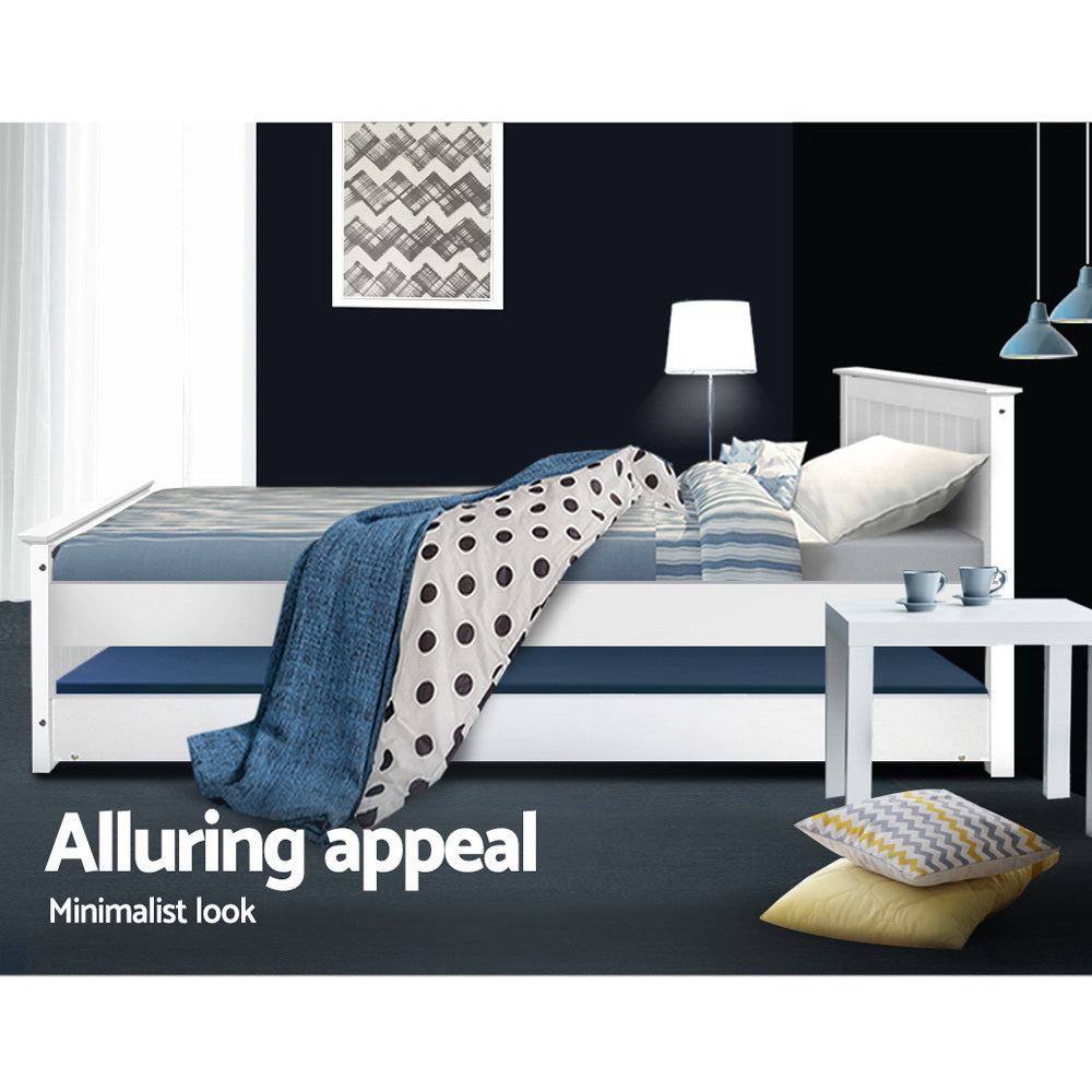 Tayla King Single Wooden Daybed – White