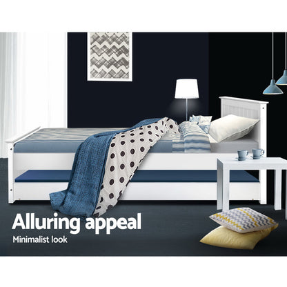 Tayla King Single Wooden Daybed – White