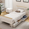 Pony Single Wooden Bed Frame with Storage – White