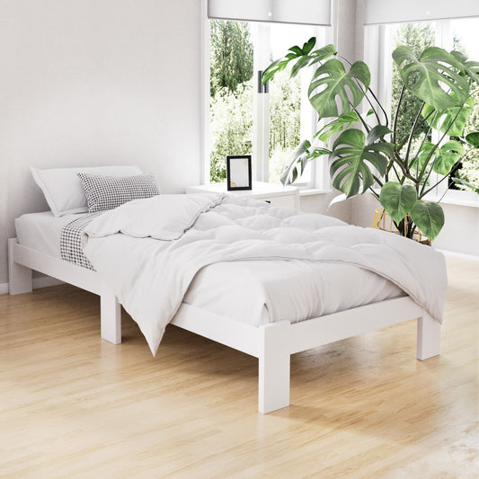 Jane Single Wooden Bed Frame – White