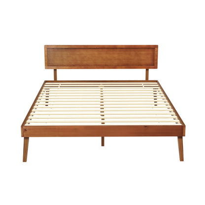 Splay Queen Pine Bed Frame – Walnut