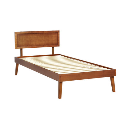 Splay Single Pinewood Bed Frame – Walnut
