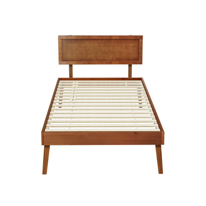 Splay Single Pinewood Bed Frame – Walnut