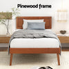 Splay Single Pinewood Bed Frame – Walnut