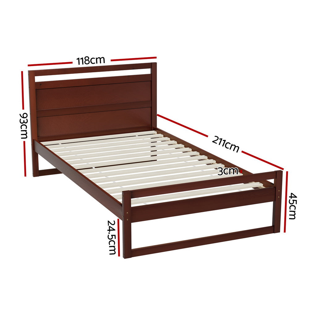 Banksia King Single Timber Bed Frame – Walnut