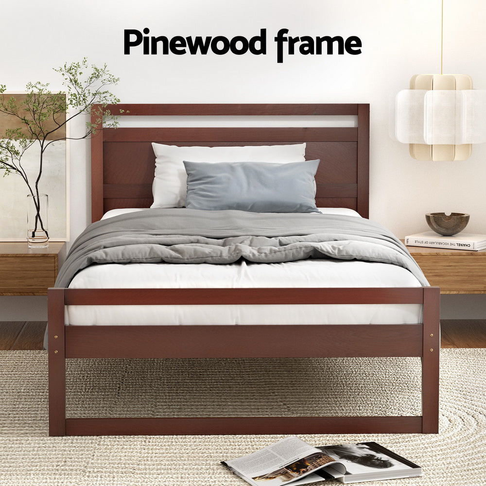 Banksia King Single Timber Bed Frame – Walnut