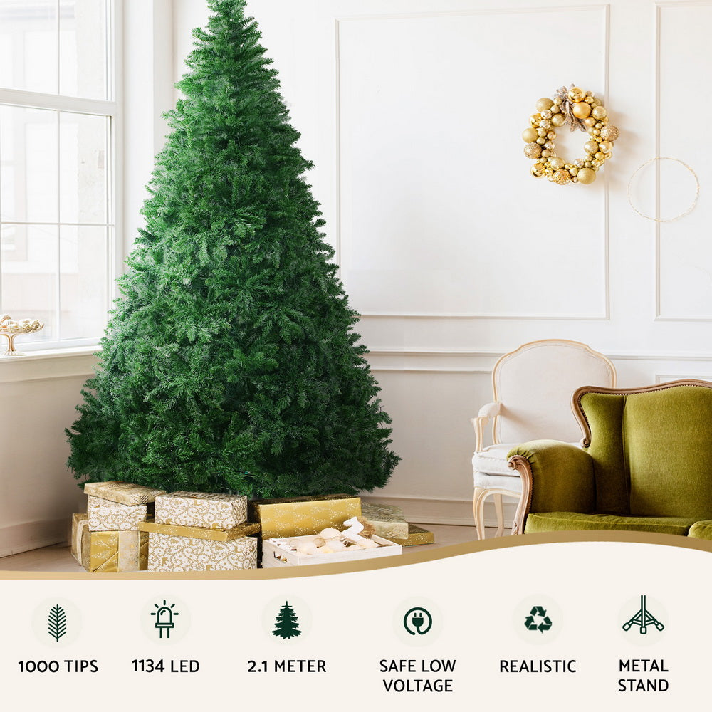 2.1m Multi Color Christmas Tree 8 Light Mode