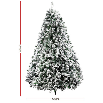 2.4M Snow Flocked Christmas Tree - 1500 Tips