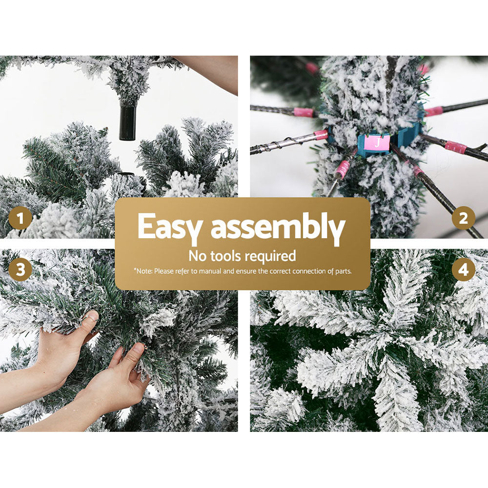 2.4M Snow Flocked Christmas Tree - 1500 Tips