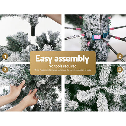 2.4M Snow Flocked Christmas Tree - 1500 Tips