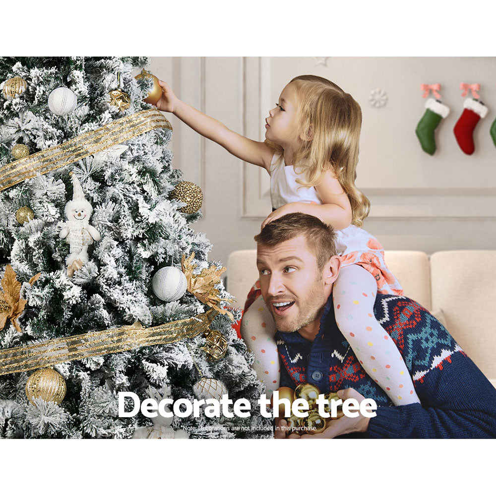2.4M Snow Flocked Christmas Tree - 1500 Tips