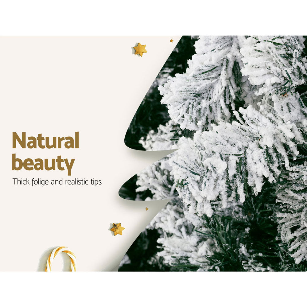 2.4M Snow Flocked Christmas Tree - 1500 Tips