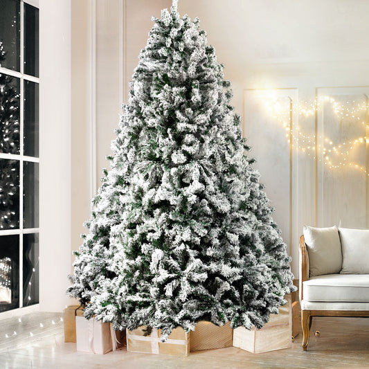 2.4M Snow Flocked Christmas Tree - 1500 Tips