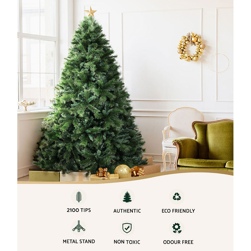 2.4M Green Christmas Tree Pine Needles - 2100 Tips